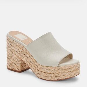 Dolce Vita Elora Ivory Platform Sandal Raffia